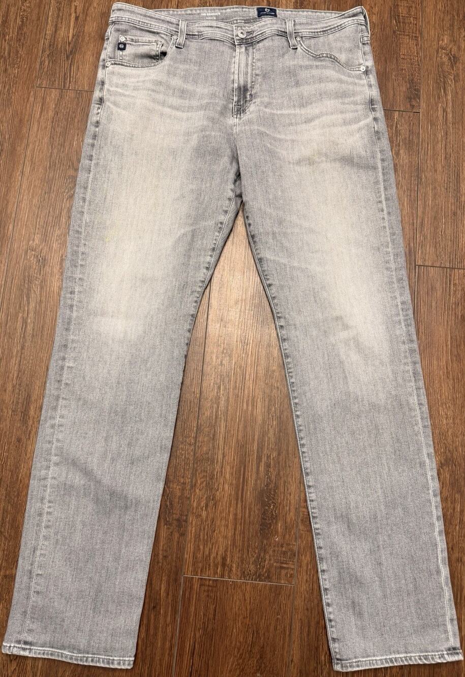 AG Adriano Goldschmied the Graduate Men's Tailored Leg Gray Jeans Size 38x34